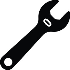 metal adjustable wrench silhouette