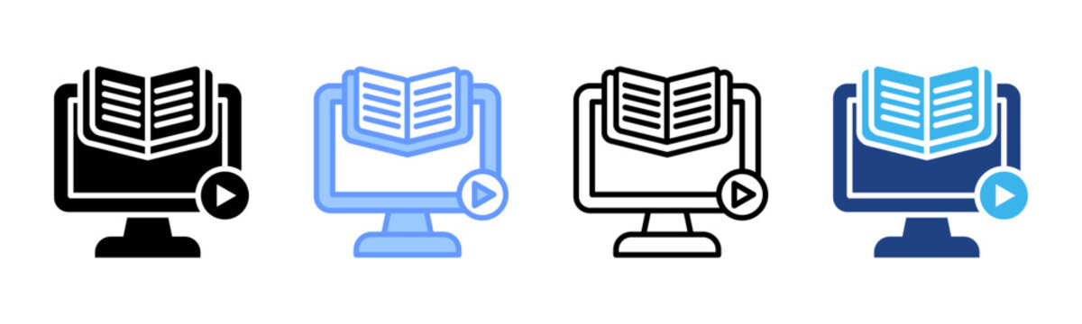 E-Learning Module icon sheet multiple style collection