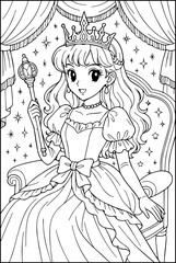 Vintage 1980s Princess Japanese style Coloring Book