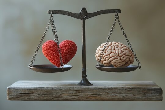 Emotional vs Rational Decision-Making Illustrated with Scales