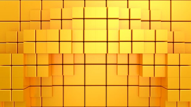 Cubes Form a Wave. Abstract motion, two color, 3d rendering, 4k resolution
