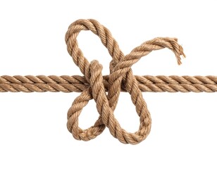 Tightly woven rope forming a distinct knot with horizontal line for nautical themes