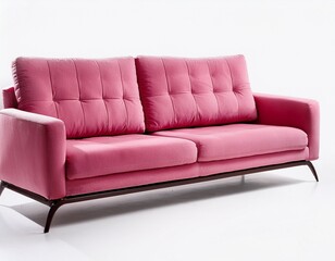 modern pink sofa isolated on white or white background