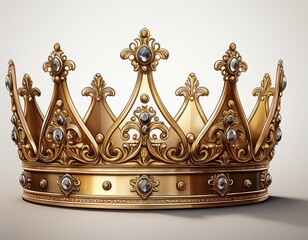 gold crown isolated on white or white background