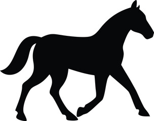 silhouette of a horse walking