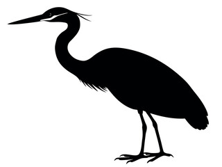 Fototapeta premium Heron silhouette vector illustration