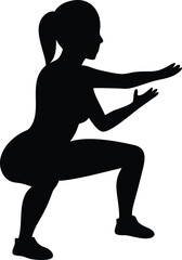 silhouette of a girl doing squats