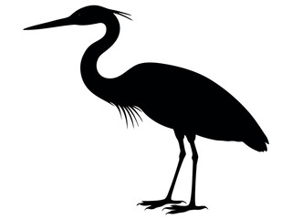 Obraz premium Heron silhouette vector illustration