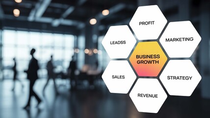 Charting the course Defining essential elements for business growth success in a modern corporate setting with blurred