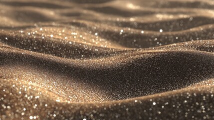 Close-up of Reflective Sand with Glistening Golden and Silver Highlights
