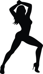 silhouette of a sexy dancer posing 