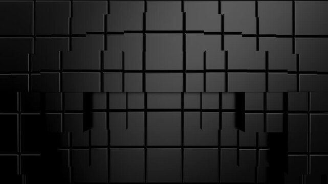 Cubes Form a Wave. Abstract motion, two color, 3d rendering, 4k resolution
