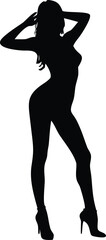 silhouette of a sexy woman posing