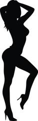 silhouette of a sexy woman posing