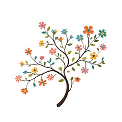 floral tree with butterflies