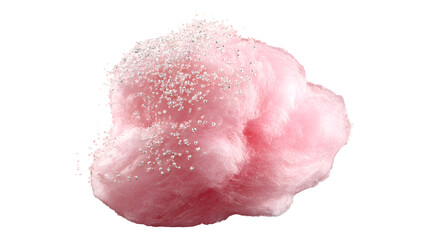 Pink Cotton Candy with Sugar Crystals, isolated on transparent background