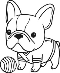 Cute French Bulldog Soccer Player with Jersey and Ball