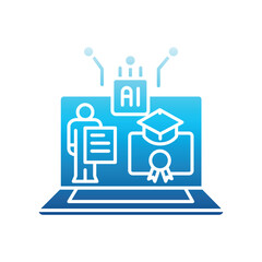 personalized learning students color flat icon for digital and print projects.