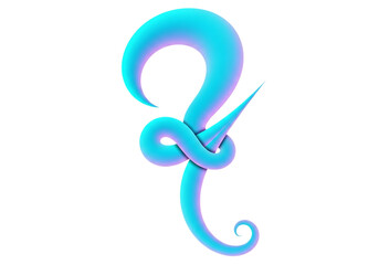 Fototapeta premium Illustration of abstract blue and purple gradient knot shape isolated on transparent background