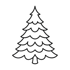 snowy pine tree outline