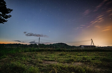 Shooting the night sky in August in the Urals, the vicinity of the Bear rock, suburb of Nizhny Tagil, 2025.