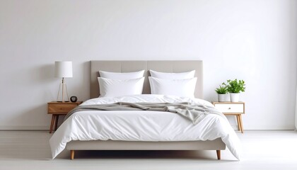 Modern bedroom interior, minimalist style