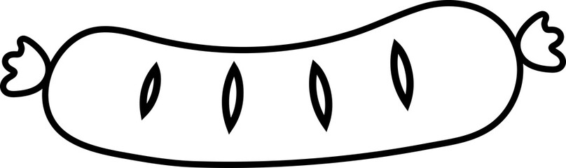 German Sausage Icon for Oktoberfest Food Menu and Pub Promotions. Oktoberfest sausage element for menus, banners, food labels, and Bavarian-themed promotions.