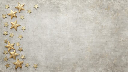 Golden Stars Adorn a Textured Background, Perfect for Festive Designs and Holiday Greetings