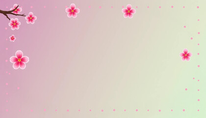 Blooming Beauty: Delicate pink flowers dance across a soft, gradient backdrop. capturing the serene beauty of spring.