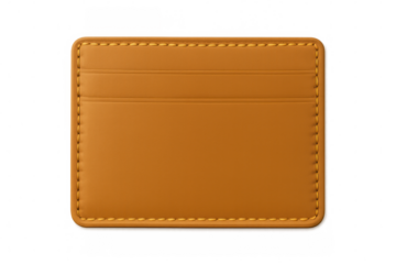 Minimalist brown leather card holder displaying fine stitching, protecting credit and business cards with sleek design