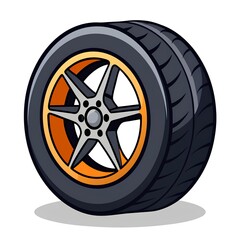 car wheel on white background