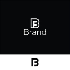 Fototapeta premium Letter BF or FB logo template with two different backgrounds. 