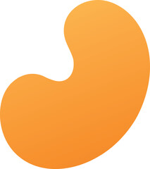 Gradient Cashew Nut Vector in Bold Minimalist Style