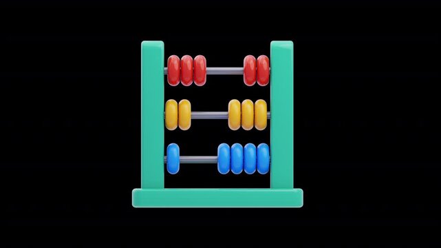 3D Back to School Abacus Animation