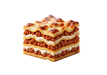 Close-up view of a detailed lasagna dish.