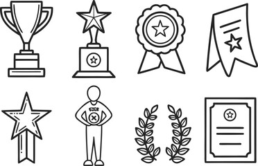 Collection of award and achievement icons