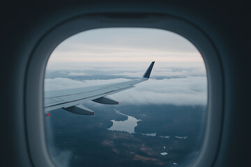 Sky High Journey: A Winged Perspective. See the world from a different point of view. Captured from an aircraft window.