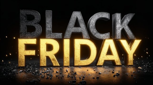 Black Friday Sale Text Made of Sparkling Particles - Powered by Adobe