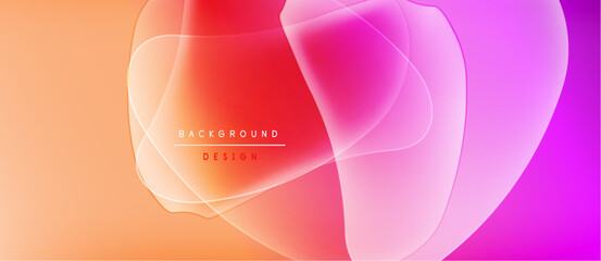Abstract gradients overlap, creating vibrant visual effect. Text reads background design centered within shapes. Modern, colorful composition.