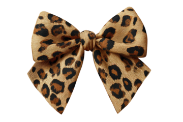 Leopard print bow,  cream/brown tones