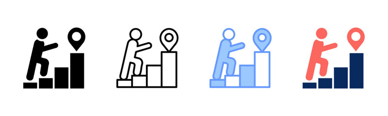 Obraz premium Market Positioning icon sheet multiple style collection