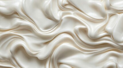 Fototapeta premium Creamy White Texture of Fresh Cream Cheese or Whipped - Food cream