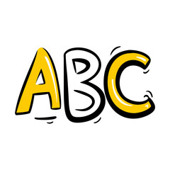 ABC Letters hand drawing icon for web and graphic design