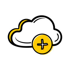 Add To Cloud Option hand drawing icon for web and graphic design
