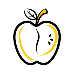 Fresh Apple hand drawing icon for web and graphic design