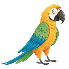 Fototapeta premium Colorful macaw parrot standing proudly isolated on transparent background