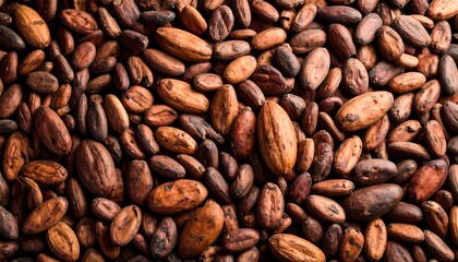 Naklejka premium Close-up of many cacao beans