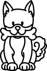 Black and White Cute Dog Clip Art