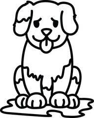 Black and White Cute Dog Clip Art