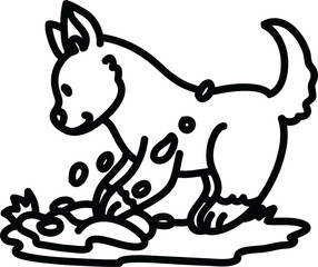 Black and White Cute Dog Clip Art
